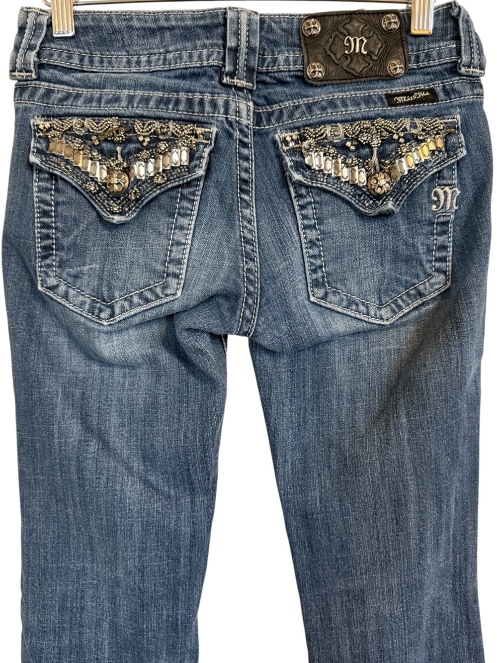 Miss Me Jeans Women’s Size 27 Bootcut JP4656-2 Beaded Embellished Flap Pocket